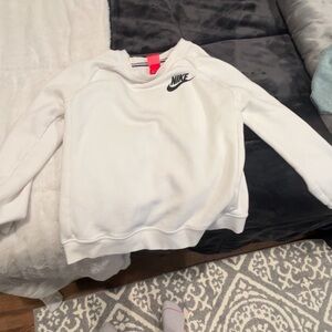 Barely worn white Nikes sweatshirt
